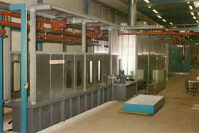 Tauchbecken f�r Taktbetrieb mit Hub-/Senkstation